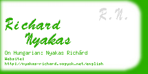 richard nyakas business card